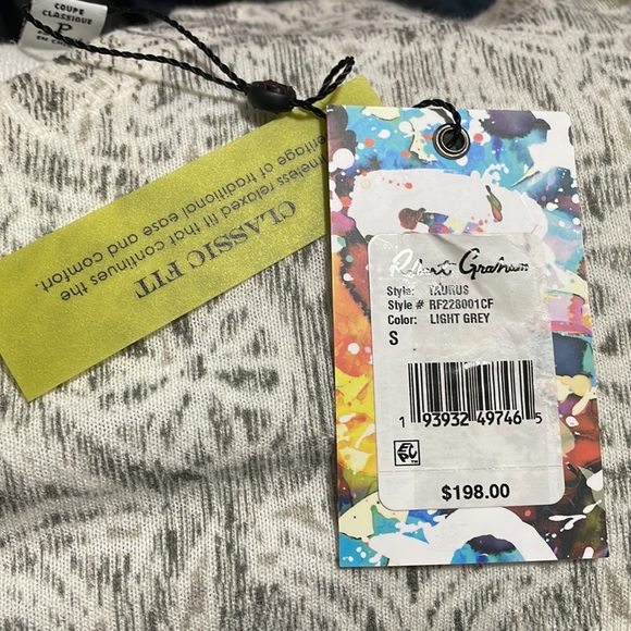 NWT Robert Graham Men's Taurus Linen-Cotton Damask Sweater - Picture 8 of 8